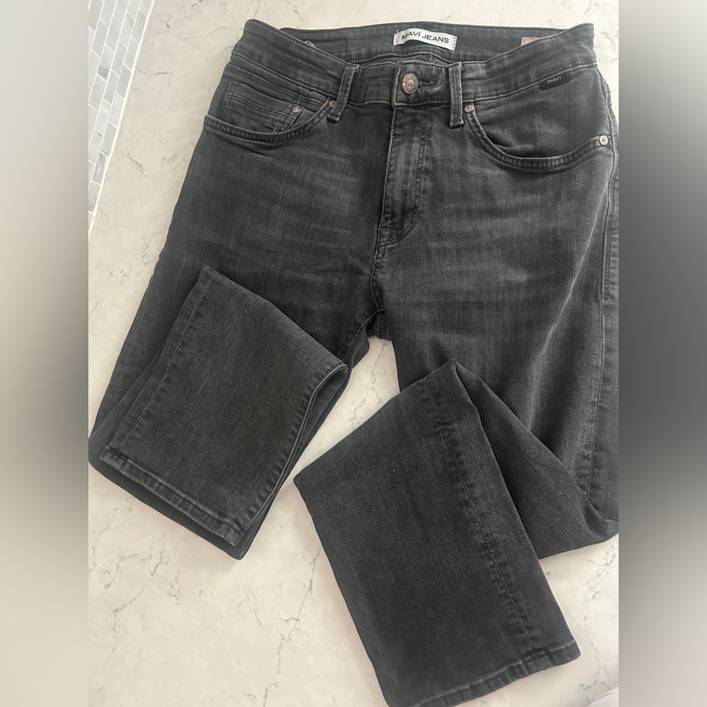 Men's  Mavi Zach Black Washed Straight-Leg Jeans